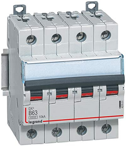 Disjoncteur DX³6000-4P 400V~ 63A - courbe B - 4 modules