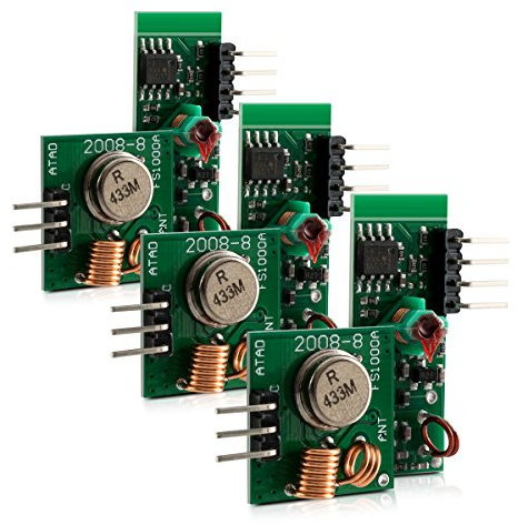 kwmobile 3X modulo trasmettitore Ricevitore Wireless - Radio 433 MHz per Arduino e Raspberry Pi - trasmettitore MX-FS-03V Ricevitore MX-05V Senza Fili