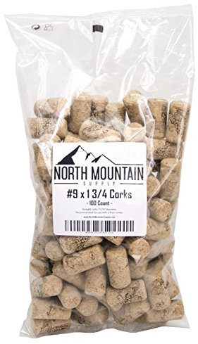 North Mountain Supply - NMS Amorim Grape #9 #9 Premium Natural Agglomerated Corks 15/16 x 1 3/4 - Bag of 100