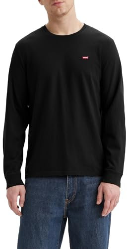 Levi's Men's Long-Sleeve Original Housemark Tee T-Shirt, Mineral Black, L