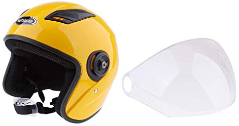 Tubayia Motorradhelm Klapphelm Integralhelm Schutzhelm Motorrad Helm mit Sonnenblende für Damen (Gelb)