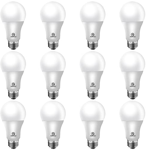 Energetic Light Bulbs 75 Watt, 1200LM Super Brightness, Daylight 5000K, E26 Standard Base, Non-Dimmable A19 LED Light Bulb, UL Listed, 12 Pack