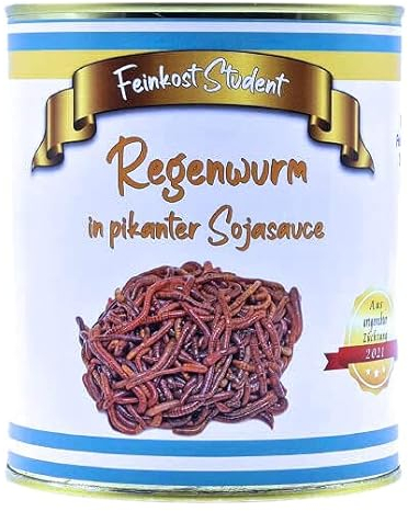 Regenwurm in pikanter Sojasauce aus der Dose Scherzarktikel, Lustige Geschenkidee, Party-Brüller, Spaßgeschenk, Nikolausgeschenk, Geburtstagsgeschenk, Mehrfarbig