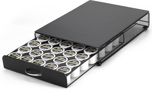 HiveNets Capsule Storage Drawer Coffee Holder Multiple Flavors Pods Organizer 35 Pcs Capacity (Metal)