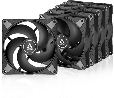 ARCTIC P14 Max (5 Piezas) - Ventilador PC 140mm, Fan, Ventilador de Caja para CPU, Ventilador de caja de alto rendimiento, Controlado por PWM 400–2800 rpm, Para presión estática, Modo 0dB - Negro