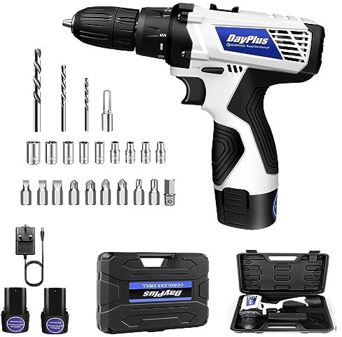 Cordless Drill and Screwdriver Set Power Drill Driver with 2-Speed, 18+1 Torque 3/8 Chuck Handheld Drills Kit with 2×1500 mAh Rechargeable Battery, Carry Box, LED Work Light, 26PCS Drill Bits