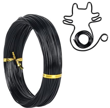 Sugeru Basteldraht 2mm x 20m - Schwarz | DIY Draht zum Basteln Schmuckdraht Aluminiumdraht Bindedraht Modellierdraht Draht Rostfrei für Schmuckherstellung Bastelarbeiten