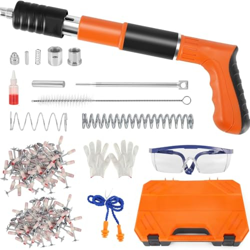 HaTur Manuelle Mini Nagelpistole 5 Gänge Einstellbare Nagelpistole aus Stahl Wand Nagelpistolen Betonnagelpistole für Deckenwandanker Drahtschlitzgerät