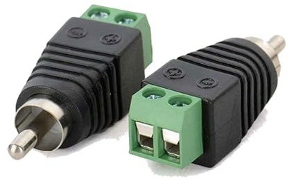 Lunpog 2 st. RCA-RCA-kontakt, för högtalarkabel, RCA till AV-skruvkontakt, hane, lödfri typ, hög låg adapter för video ljudsignalöverföring
