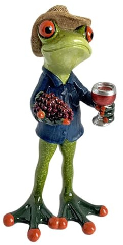 formano Frog Winemaker with Wine Glass 16 cm Hand-Painted Polyresin Glazed Decorative Figure - from the Popular Froschhausen Series Detailed - Original Gift Idea for Wine Lovers and Collectors