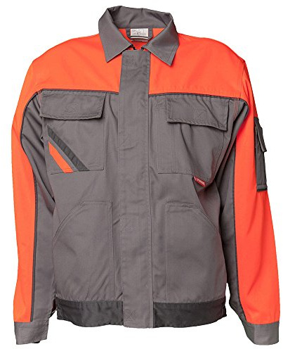 Planam 2410066 Size 66 Visline V1 Waisted Jacket - Zinc/Orange/Slate