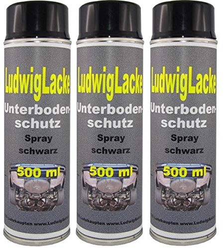 3 x 500 ml Spray Profi Unterbodenschutz schwarz überlackierbar