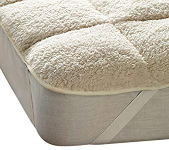 Sherpa Teddy Bear Fleecy Mattress Topper Protector Under Blanket Winter Warm (King)