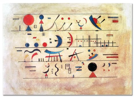 Giallobus - Quadro - Vassily Kandinsky - File di segni - Vetro acrilico - 140x100 - Pronto da appendere - Quadri moderni per la casa