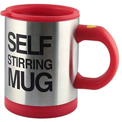 AEX Tasse Auto-mélangeuse pour café, thé, Chocolat Chaud (Rouge)