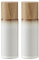 BITZ Salz- und Pfeffermühle, 2 Gewürzmühlen aus Steingut (Salzmühle + Pfeffermühle), 2er-Set, 16,7 cm hoch, cremefarben