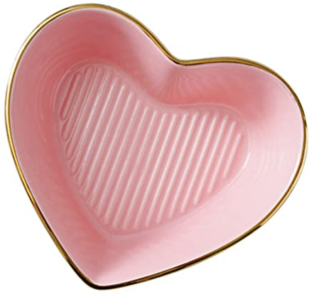 Cabilock 1 Pc Ensaladera Corazón Tazón En Forma De Corazón Platos Recipiente con Tapa Tazón De Dulces Tazón De Helado De Cerámica Placa Tazón De Corazón Dispensador Ensalada Porcelana Niño