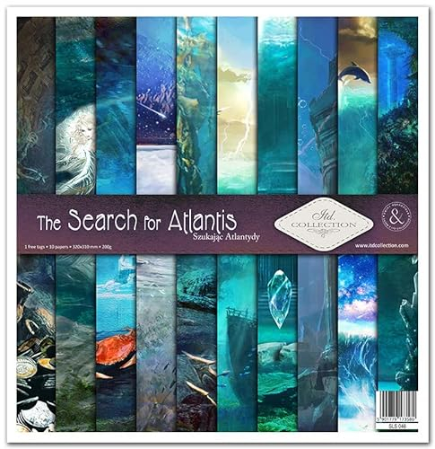 ITD Collection - Scrapbook Papier - Scrapbooking Set - Motivpapier zum Basteln - Dekorpapier 12x12 inches - 310 x 310 mm - 10 Blatt + 1 – The Search for Atlantis - SLS-048