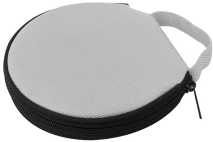 Slakerbe Borsa portatile per CD in tessuto Oxford DVD, custodia protettiva da viaggio, capacità 20 CD, 160 x 165 x 30 mm, grigio