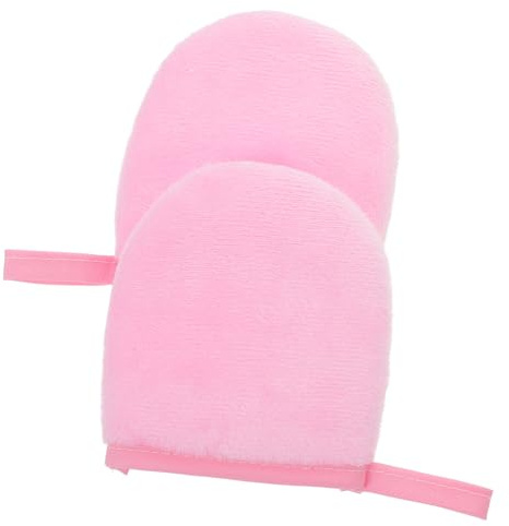 WOONEKY 2pcs Self Tanning Mitt Lotion Apply Mitt Plush Velvet Glove for Fast Sun Tanning Oil Application and Sunscreen Massage Tool, Reusable Sun Care Accessory for Smooth Even Coverage