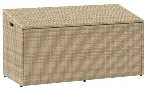 vidaXL Baule da Giardino Beige 110x50x58 cm in polyrattan