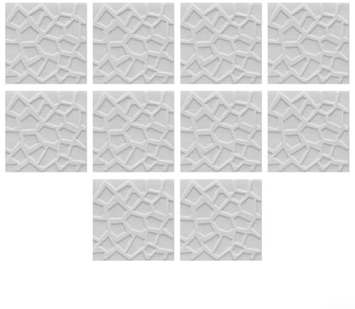 10 pannelli da parete 3D, 35 x 35 cm, adesivi da parete in mattoni di pietra, pannelli in schiuma morbida, carta da parati impermeabile per camera da letto, bagno, cucina (bianco)