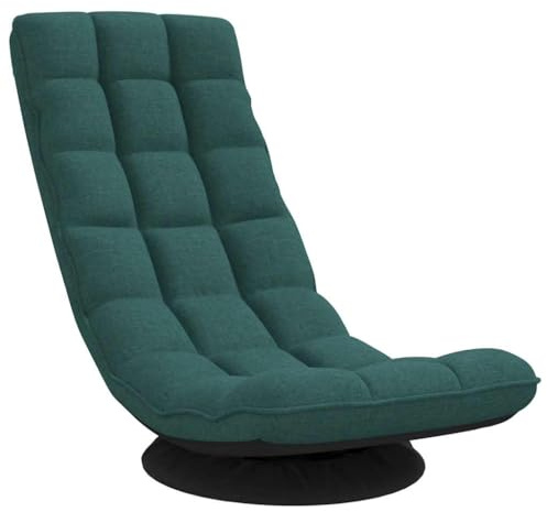 vidaXL Bodenstuhl Drehbar Dunkelgrün 70x51x79 cm Stoff, Drehstuhl, drehbarer Ruhesessel, klappbarer Bodenstuhl, Drehsessel, Boden-Gaming-Stuhl