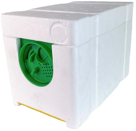Caja de Colmena de Abejas con alimentador de Agua, Castillo de Abejas de 4 Cuadros con Salida giratoria, Mini Cajas de Abejas de Espuma para Abejas, Suministros de Colmena de Abejas para el apar