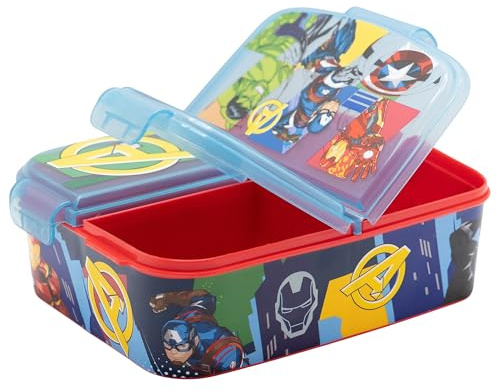 STOR Avengers Matlåda Barn 3 Fack 2156ml - BPA-fri Lunchbox Skola Förskola Barnmatlåda med Fack