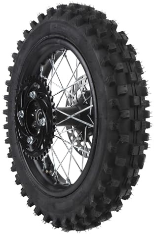 12 Tum Smutscykel Bakhjulkant 80/100 12 3,00 12 Bakhjuldäck och Fälg Innerrör 15 Mm Axel med Bromsrotor och 420 41T Kedjehjuls Premiumkvalitet för Motorcyklar Utanför Vägen