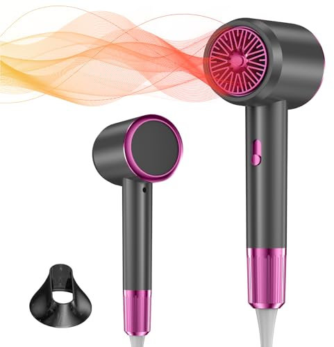 Anluomafuy Asciugacapelli professionale Ionico con diffusore, asciugacapelli silenzioso ionico, 3 temperature e 2 velocità, asciugatura rapida dei capelli, per salone, casa, viaggi, styling