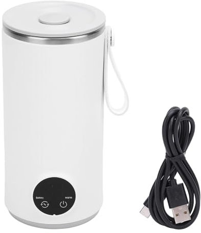 Bouilloire électrique de voyage, sans fil, 6000 mAh, rechargeable, portable, mini bouilloire de camping 400 ml, électrique en acier inoxydable, 4 vitesses, bouilloire de voyage