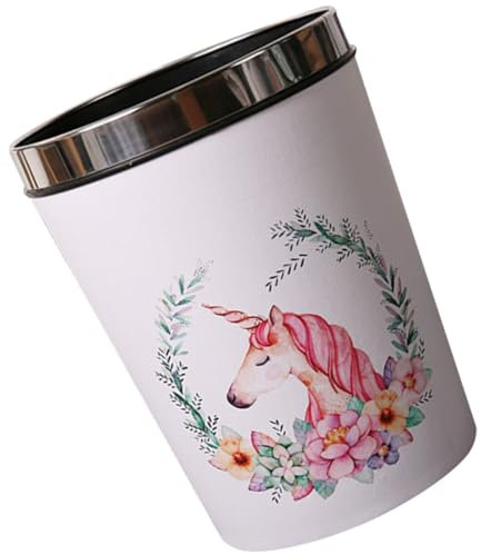 MUCKLILY Poubelle Licorne 12L Poubelle en Plastique Animée Design Coloré Anti-Dérapante pour Garçon et Salle de Bain Bureau Corbeille à Papier
