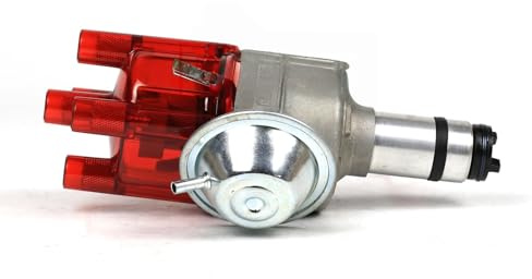 Distributore Distributore di accensione elettronico completo adatto per VOLVO B20A B20B B18 VACUUM ADVANCE CCW Tappo rosso trasparente Distributore accensione