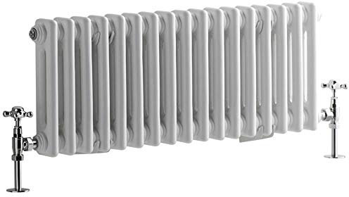 Milano Windsor White Cast Iron Style Horizontal Double Column Radiator - 300mm x 785mm