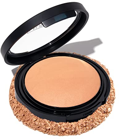 LAURA GELLER NEW YORK Baked Double Take Powder Foundation - Golden Medium - Buildable Medium to Full Coverage - Matte Finish