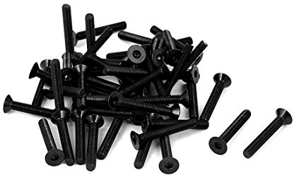 uxcell a16011300ux0874 M3x20mm 10.9 Carbon Steel Countersunk Head Hex Socket Screw 50pcs Pack of 50