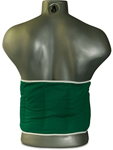 Cuscino termico con cintura, semi di uva. Lunghezza totale: 135cm, verde. Fascia schiena, lombare e pancia