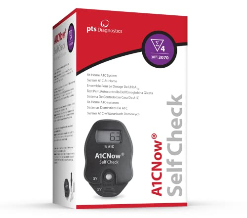 A1CNow SelfCheck, A1C Home Test, Includes Analyzer and 4 Tests, Displays Results in 5 Minutes, For Monitoring Glycemic Control in People with Diabetes, Fingerstick Sample