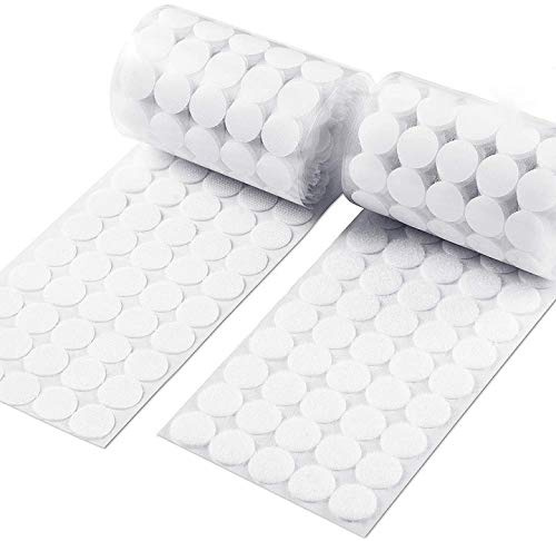 Sinwind - Punti di Fissaggio Autoadesivi, 1008 pezzi, 504 paia di Chiusure a Strappo Adesive, 10 mm, colore bianco