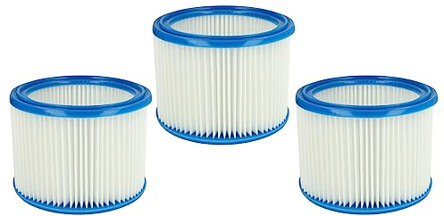 vhbw set da 3x filtro a pieghe piatte compatibile con Makita VC2012L, VC2511, VC2512L, VC3011L, VC3012L aspiratore umido/secco - cartuccia filtrante