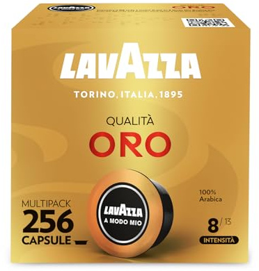 Lavazza, A Modo Mio Qualità Oro Sinfonia Perfetta, 256 Capsule Caffè, per un Espresso dalle Note Floreali e Fruttate, 100% Arabica, Intensità 8/13, Tostatura Media, 16 Confezioni da 16 Capsule
