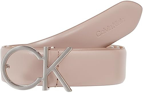 Calvin Klein Damen Gürtel Re-Lock Logo Belt 3,0 cm Ledergürtel, Grau (Shadow Gray), 75