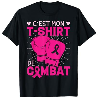 Idée Cadeau Ruban Rose Prévention De Cancer du Sein Combat T-Shirt