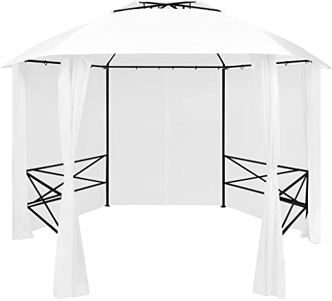 Home Outdoor OthersGarden Festzelt mit Vorhängen 360x312x265cm Weiß 180g/m
