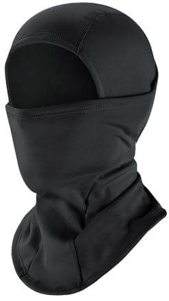 ATSNOSH Negro Pasamontañas, Máscara de Esquí para Hombre y Mujer, Otoño Invierno Pasamontañas, Prueba de Viento Calientes, Transpirable, para Moto Esquí Ciclismo (FR/ES, Letras, Talla única, Negro)
