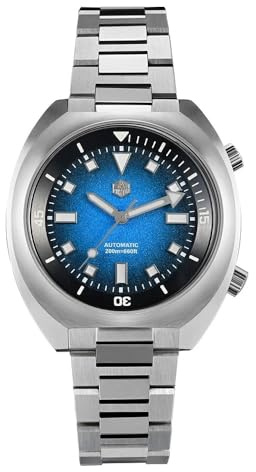 San Martin 42 mm kompressor dykare klocka SN0066 rostfritt stål fantastisk gradient urtavla, gradient Blå