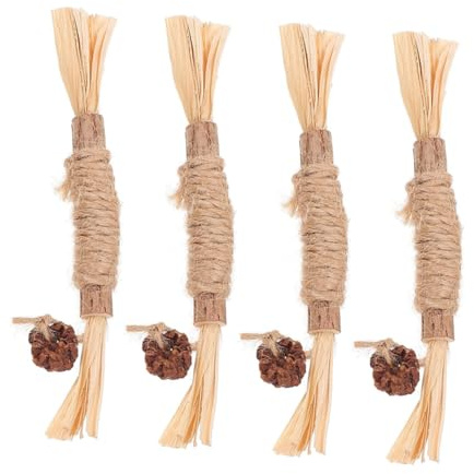 WEKADRIN 4 Stück Teiliges Katzenspielzeug Kau Sticks für Katzenzahnpflege Bissfestes Kauspielzeug zur Zahnreinigung und Stressabbau Interaktives Kauspielzeug für Wohnungskatzen und