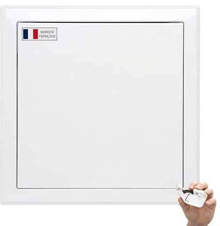 Sportello e Pannello d’Ispezione 300x300 mm in Acciaio Bianco,Sistema di Chiusura con Blocco di Sicurezza,per Soffitto e Parete,Apertura Laterale Sinistra/Destra,Accesso al Contatore Acqua,Bagno,Tubi