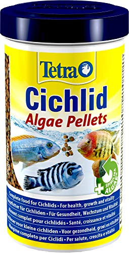 Tetra Cichlid Algae Pellets - Fischfutter mit Spirulina Algen für die besonderen Ernährungsbedürfnisse von alles- und pflanzenfressenden Cichliden, 500 ml Dose